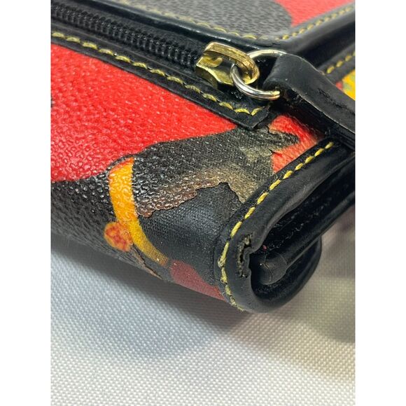VTG Dooney & Bourke Scottie Dog Red Wallet Clutch Checkbook Card Holder 7" - Picture 9 of 16